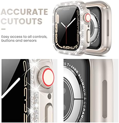[3pack] Tensea עבור Apple Watch Screen Protector Series 8 & 7 41 ממ אביזרים, IWatch PC Hard PC CASE FIGHPER